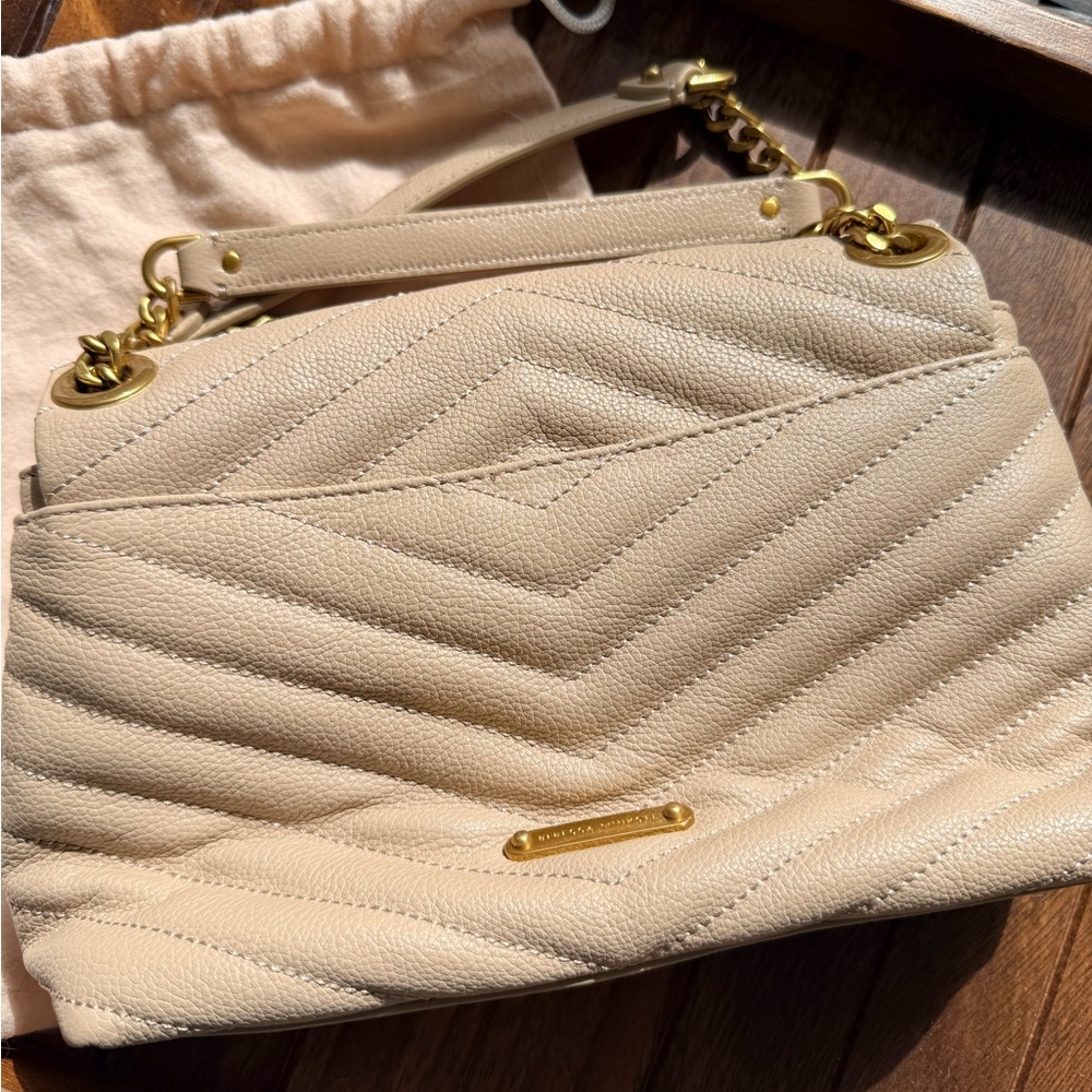 Rebecca Minkoff Beige Shoulder Bag with Gold Chain - Picture 2 of 6